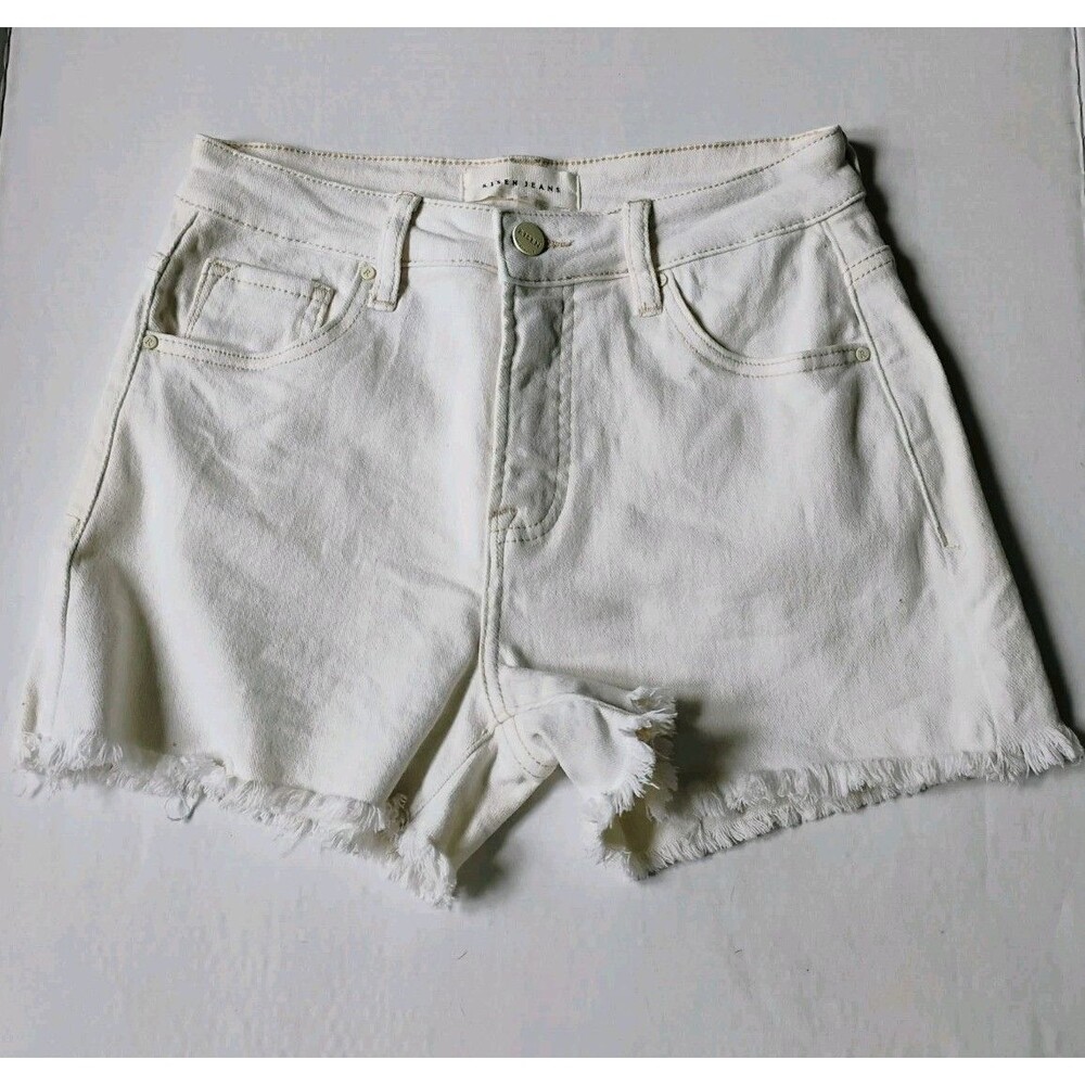 Risen Stella‎ White High Rise Wide Leg Cutoff Jean Shorts Women’s Small